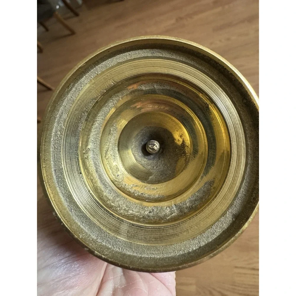 Vintage 1960s-70s Brass Open Spiral Cage Candlestick Holders, Pair‎